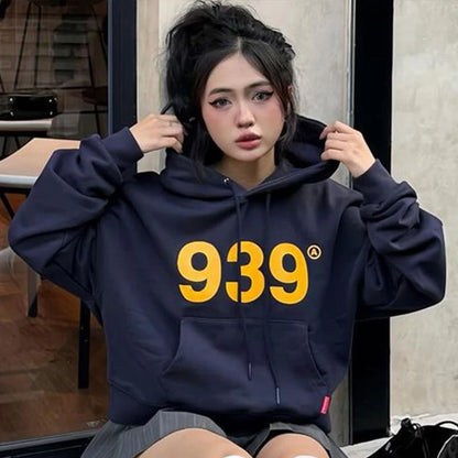 Women Hoodie Top Autumn Winter New Streetwear Fashion Print Long Sleeves Casual Slim Hoodie Female Versatile Thermal Clothing