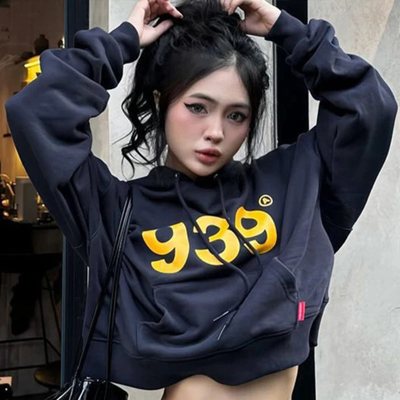 Women Hoodie Top Autumn Winter New Streetwear Fashion Print Long Sleeves Casual Slim Hoodie Female Versatile Thermal Clothing