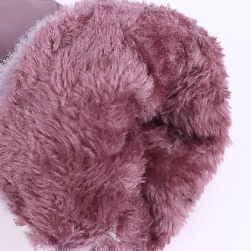 Ski Gloves Women Winter Fleece Thickened Warm Plush Cotton Waterproof Touch-Screen Gloves For Outdoor Riding Mountaineering
