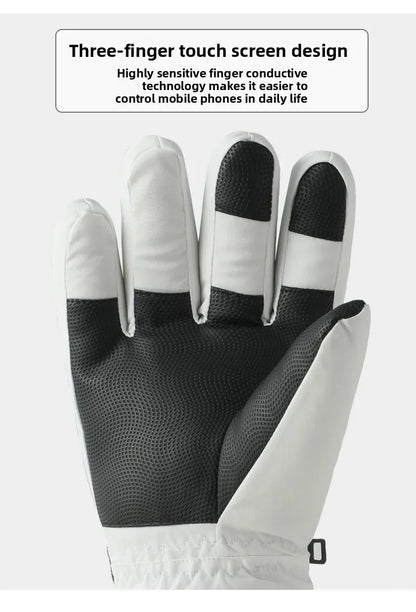 Adult Touch Screen Gloves Men Women's Winter Ski Gloves Warm Cold-Proof Fleece Thickened Gloves Lined Touch Screen Gloves