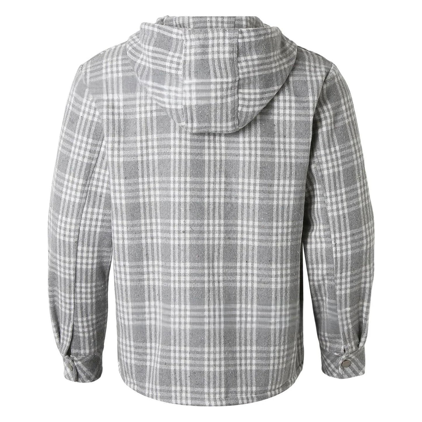 Men's Shirt Plaid Retro Warm Top Winter Fashion Men's Clothing Classic Style Zipper Jacket Thickened Fleece Lined Hooded