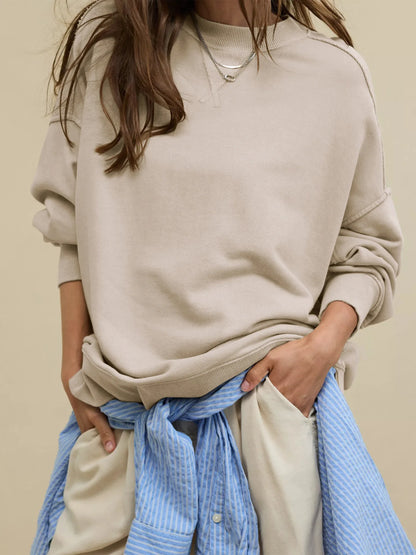 2025 Fall Winter New Fashion Women's Hoodie Loose-Fit Casual Crew Neck Top Commuter Wear Y2k Woman Clothing