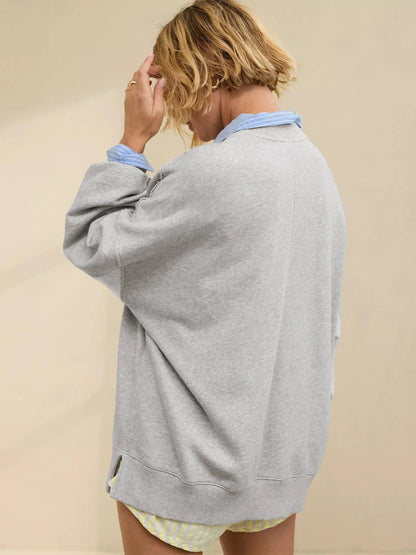 2025 Fall Winter New Fashion Women's Hoodie Loose-Fit Casual Crew Neck Top Commuter Wear Y2k Woman Clothing