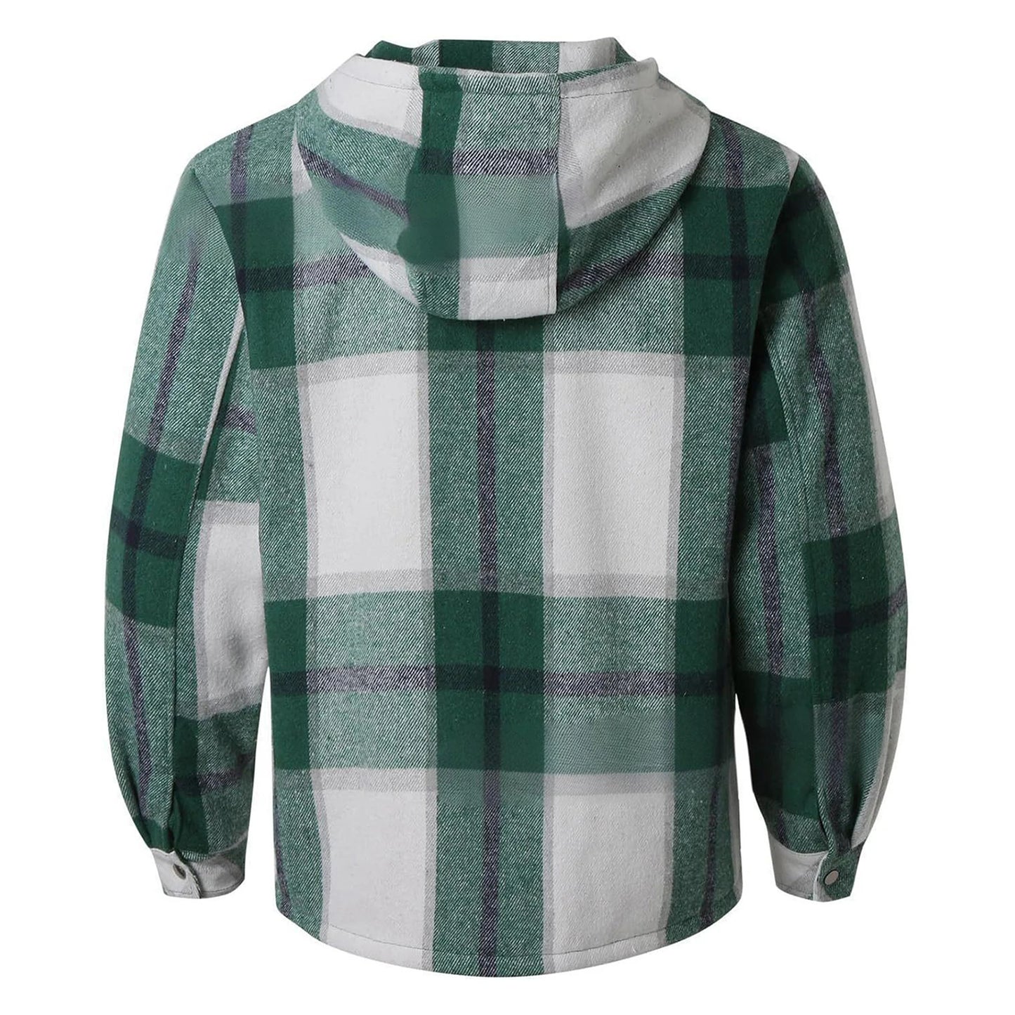 Men's Shirt Plaid Retro Warm Top Winter Fashion Men's Clothing Classic Style Zipper Jacket Thickened Fleece Lined Hooded