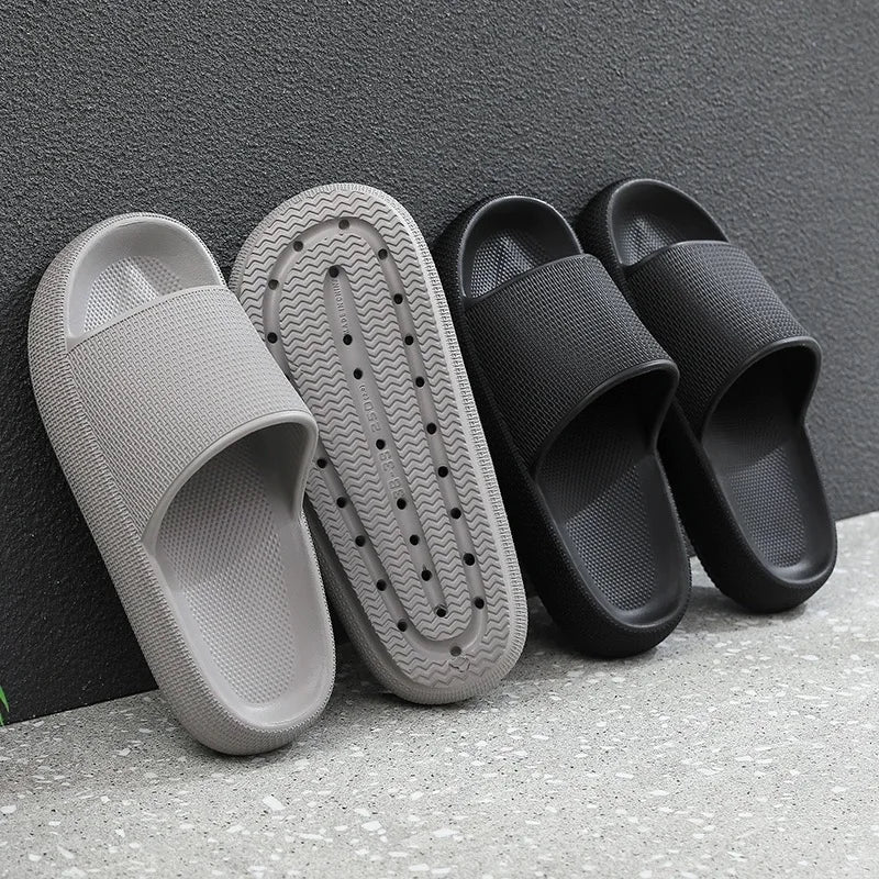 Summer Slippers For Men Women Soft Slippers Indoor Home Slides Cloud Slipper Men Flat Sandals Beach Shoes Man Male Flip Flops