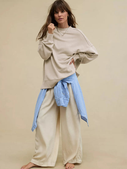 2025 Fall Winter New Fashion Women's Hoodie Loose-Fit Casual Crew Neck Top Commuter Wear Y2k Woman Clothing